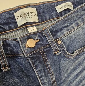 Frayed Denim Classic Blue Jeans
